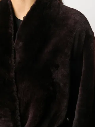 shearling tie waist coat展示图