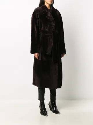 shearling tie waist coat展示图