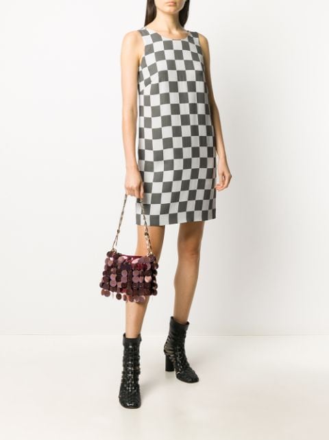 Image 2 of Emporio Armani checkerboard print sleeveless shift dress