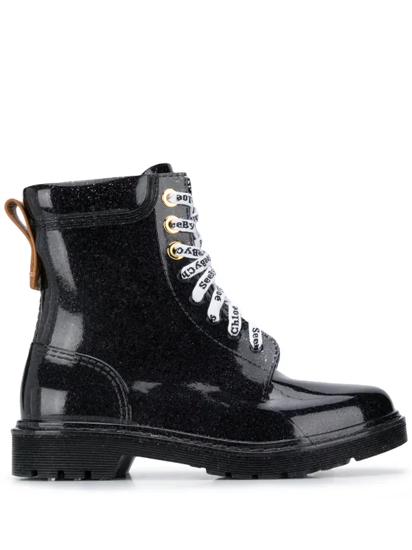 chloe lace up boots
