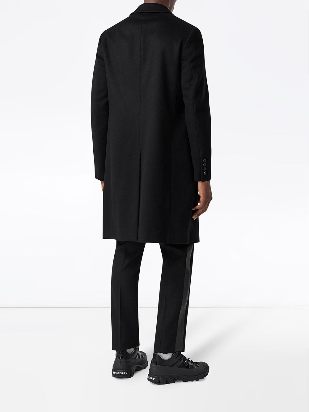 Shop Burberry Single-breasted Notch-lapel Coat In Black