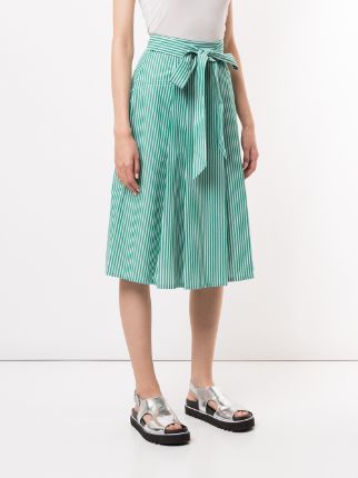 pinstripe print high waist skirt展示图