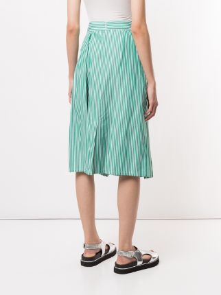 pinstripe print high waist skirt展示图