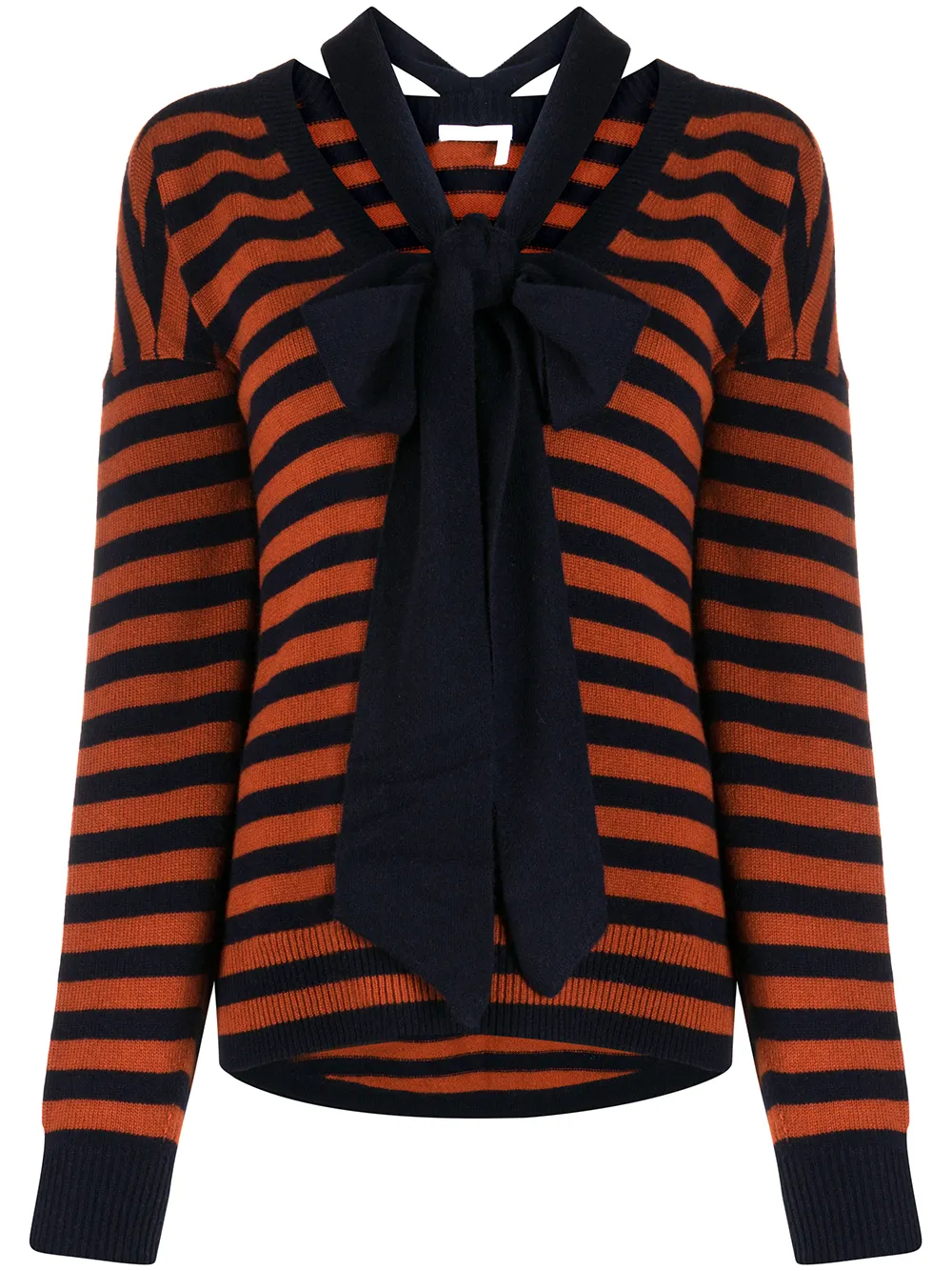 Chloé Gestreifter Pullover Mit Schleife Ar8sV 3GrIP Chloé Gestreifter Pullover Mit Schleife Ar8sV 3GrIP