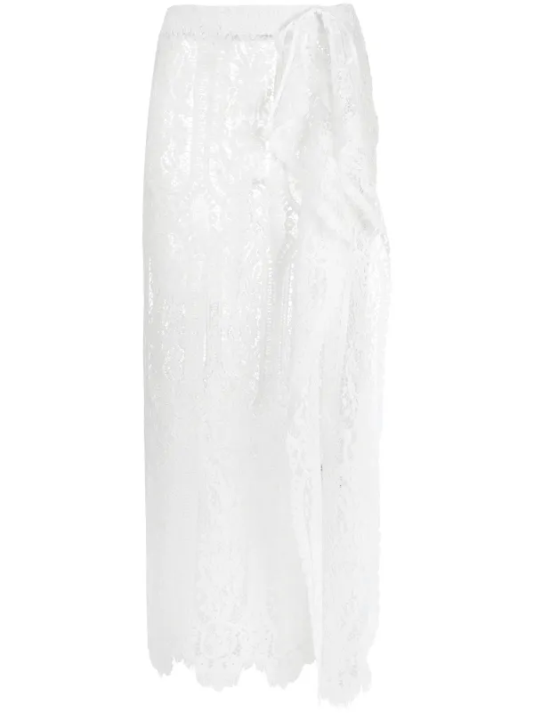 white midi skirt lace