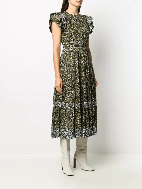 ulla johnson leopard dress