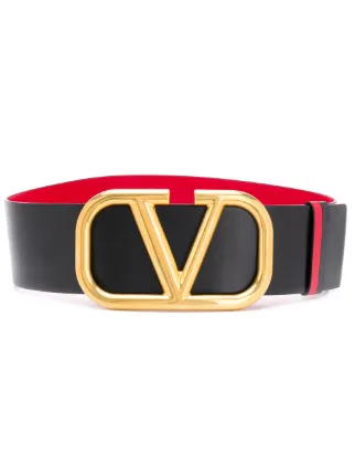 ★【VALENTINO】VLOGOシグネチャーリバーシブルベルト Vロゴ シグネチャー シャイニーカーフスキン リバーシブルベルト