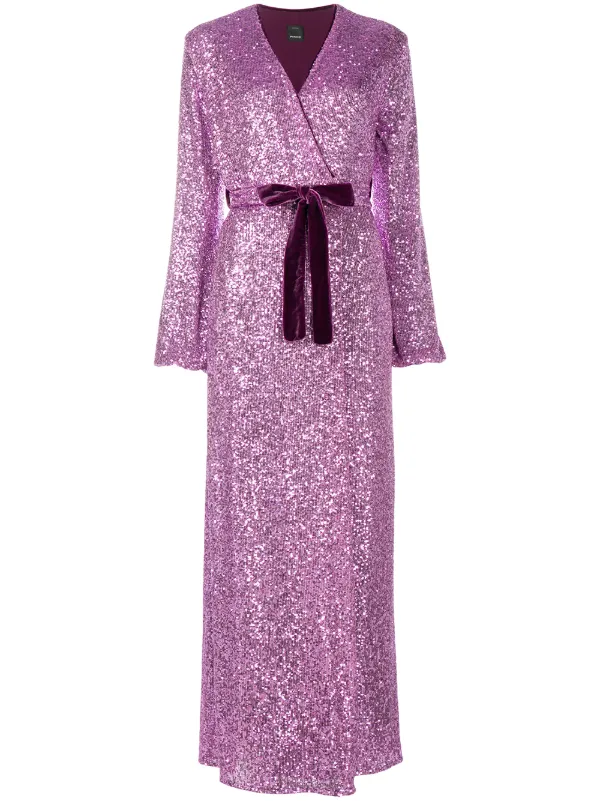 purple embellished maxi dress