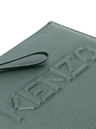 embossed logo calf leather clutch bag展示图