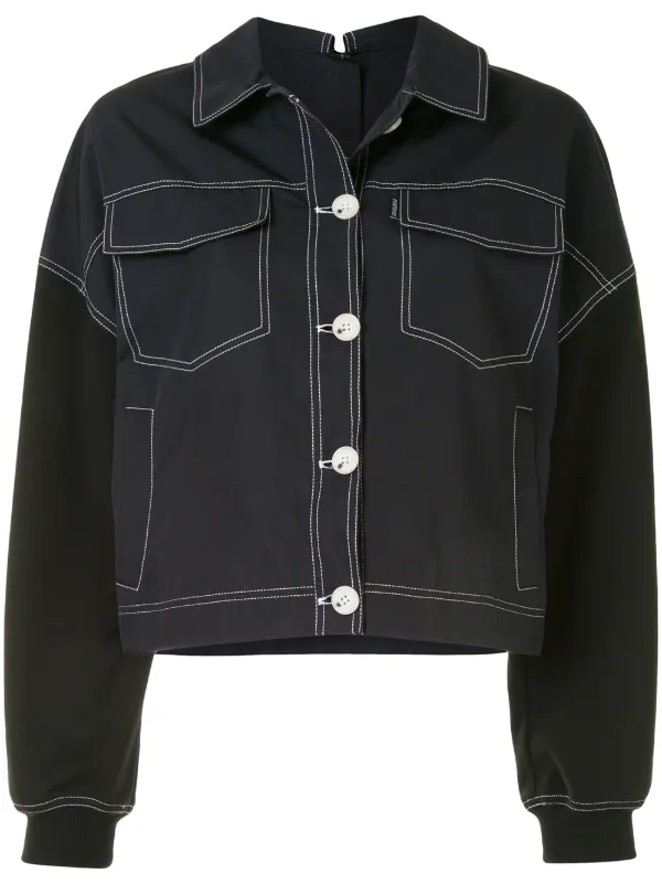 contrast stitching jacket