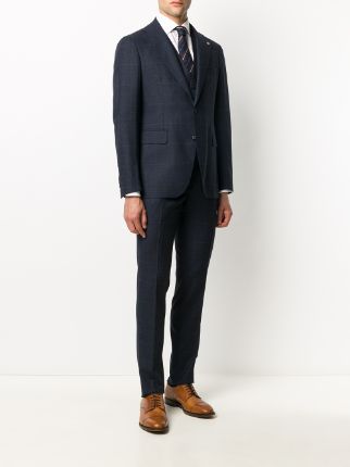 three-piece plaid wool suit展示图