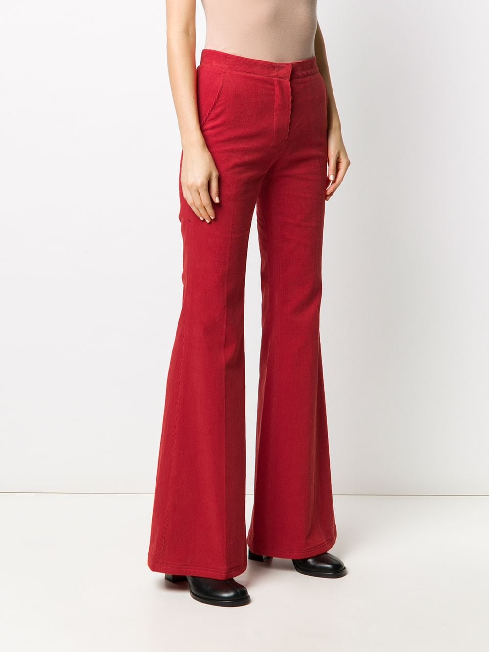 Shop pushBUTTON flared corduroy trousers with Express Delivery - FARFETCH