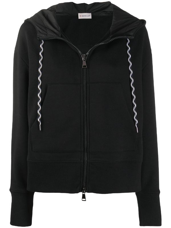 moncler black zip hoodie