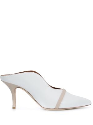 white backless mules