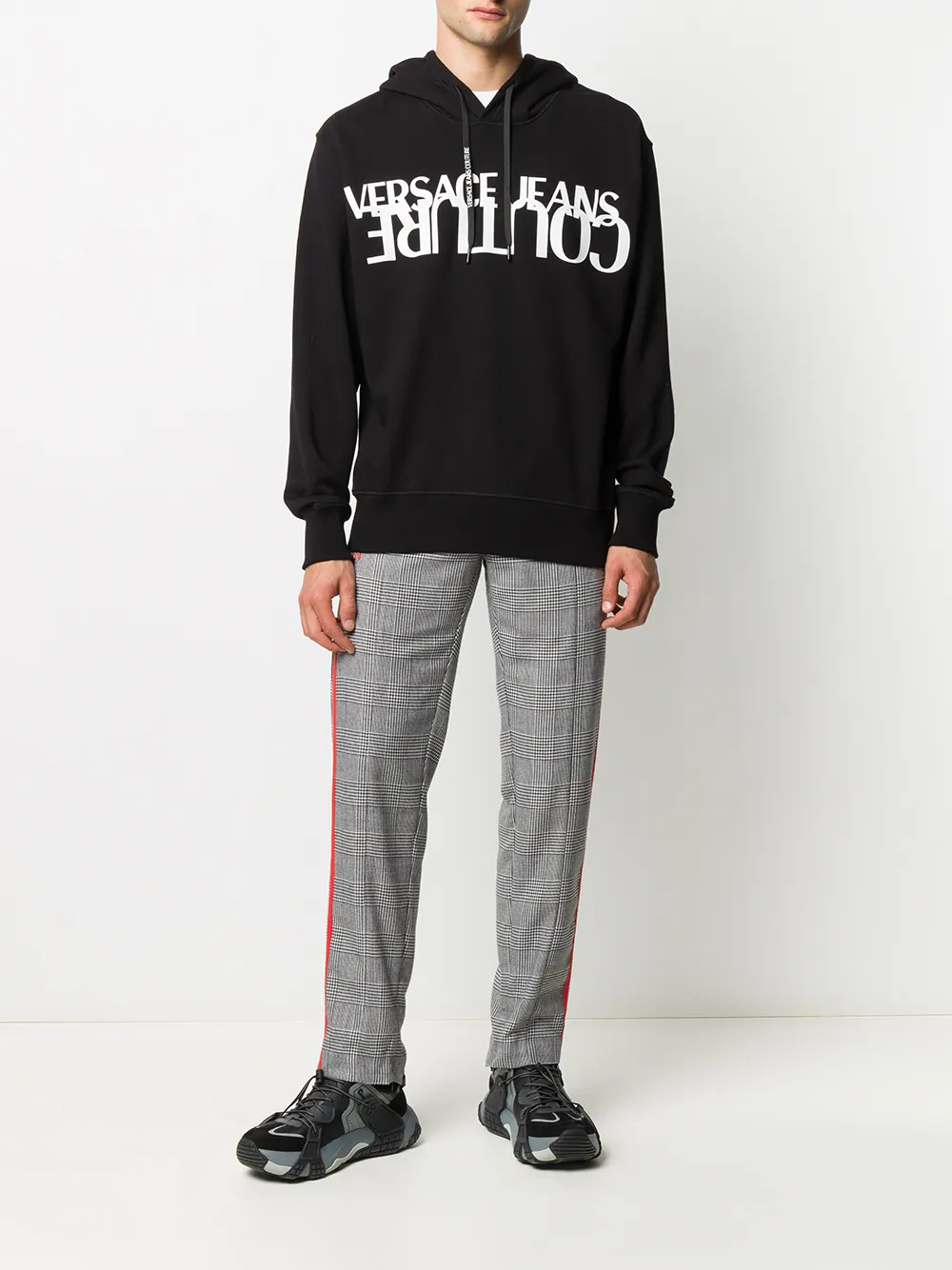 Versace Jeans Couture Hoodie met logoprint Zwart