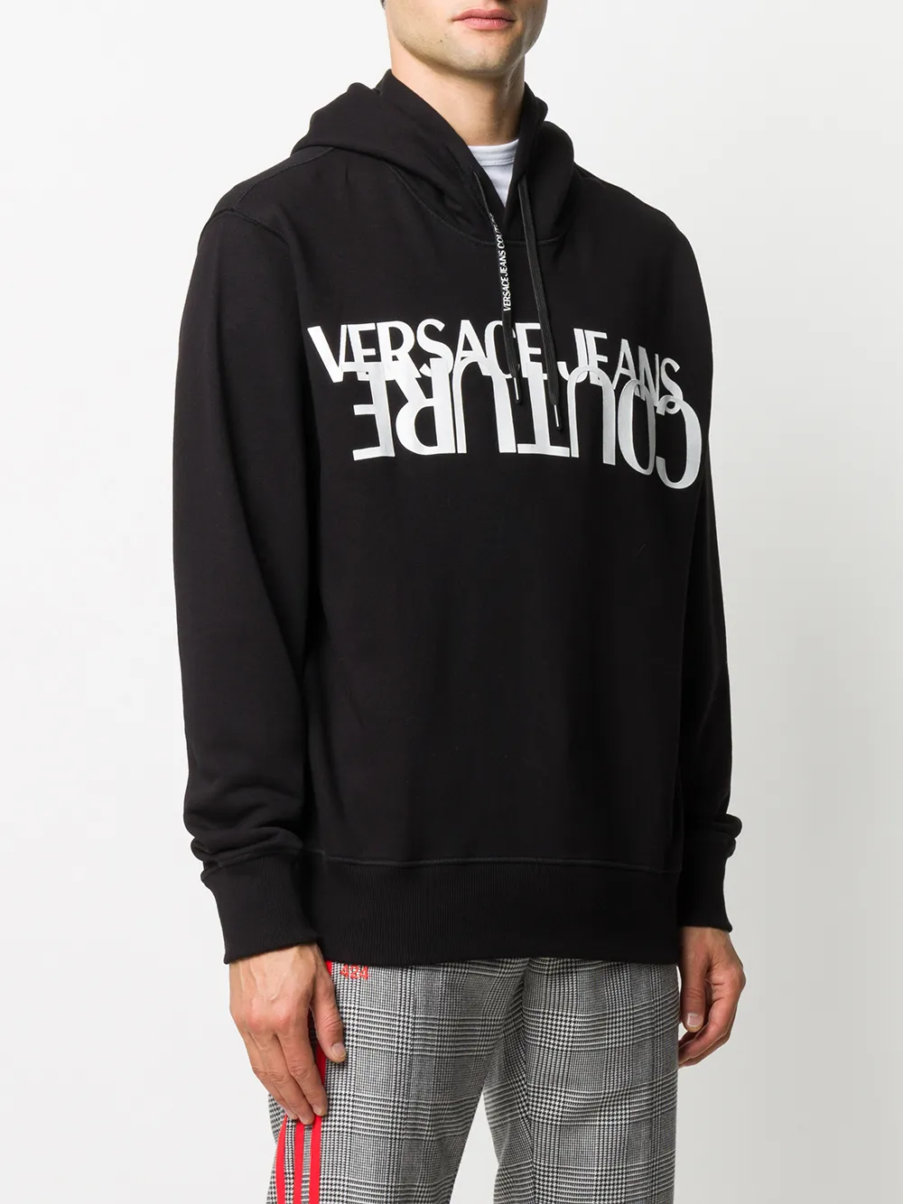 Versace Jeans Couture Hoodie met logoprint Zwart