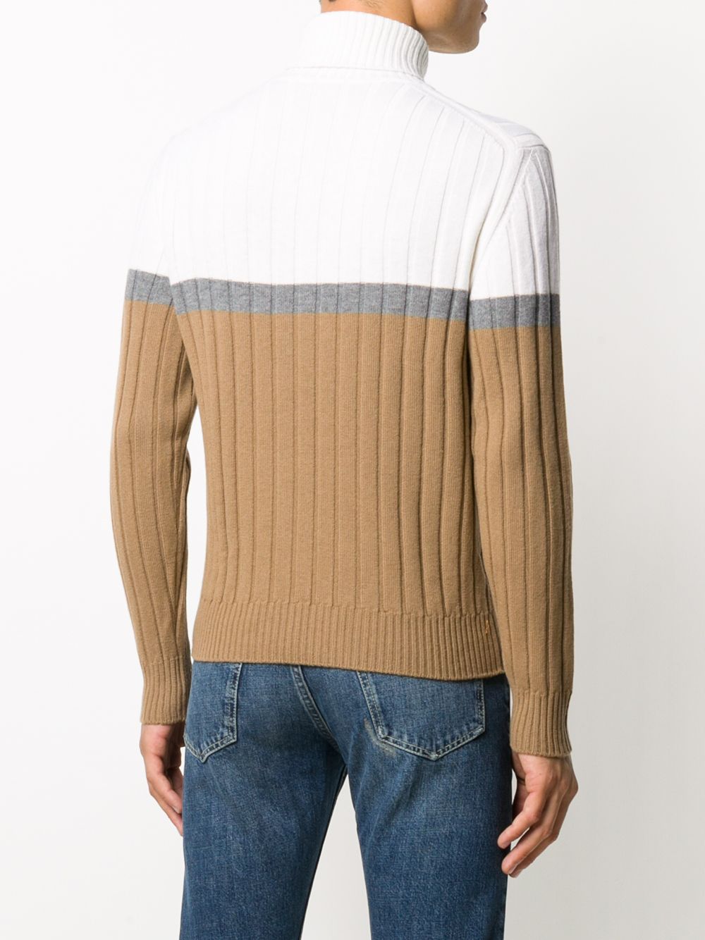 фото Eleventy свитер в стиле колор-блок с высоким воротником