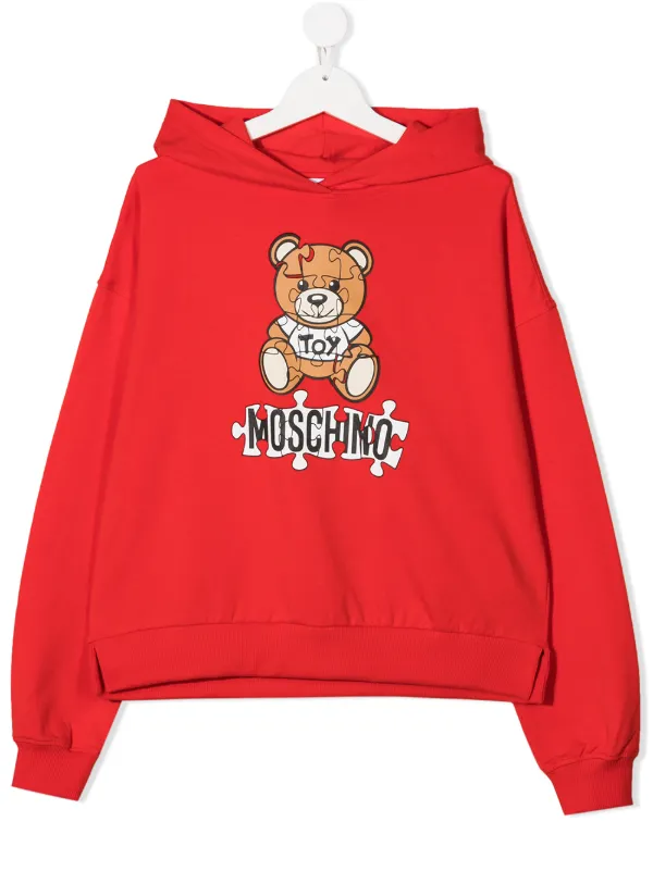 red moschino hoodie