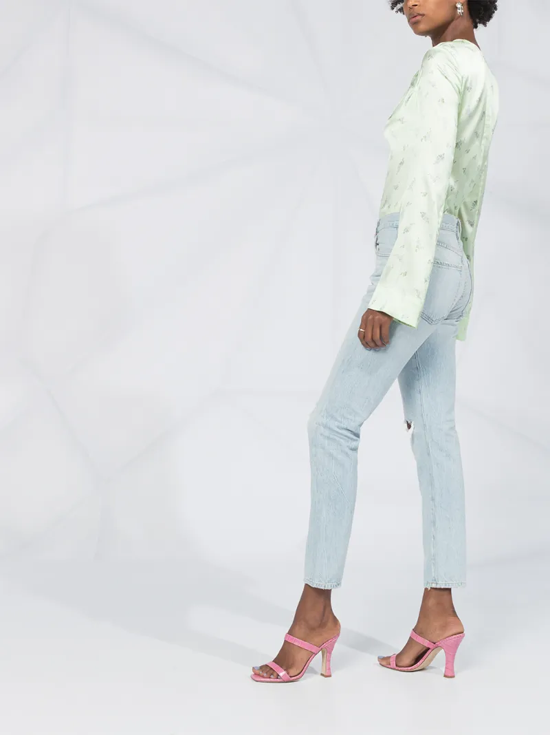 CITIZEN OF HUMANITY LIYA RIPPED SLIM-LEG JEANS