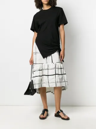 layered T-shirt-effect midi dress展示图