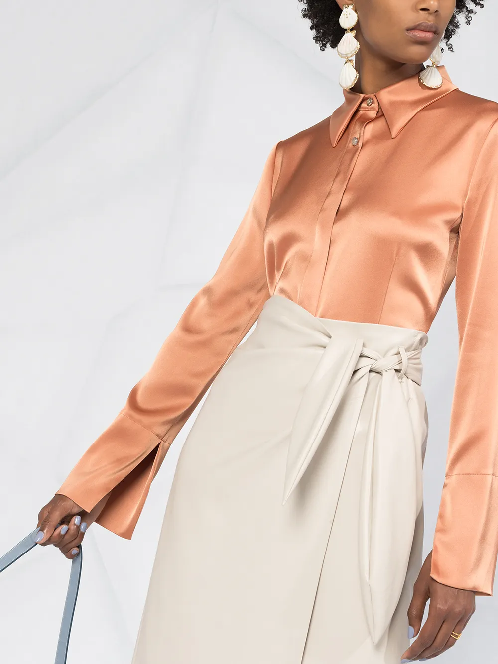Nanushka Alice shirt met lange mouwen Oranje