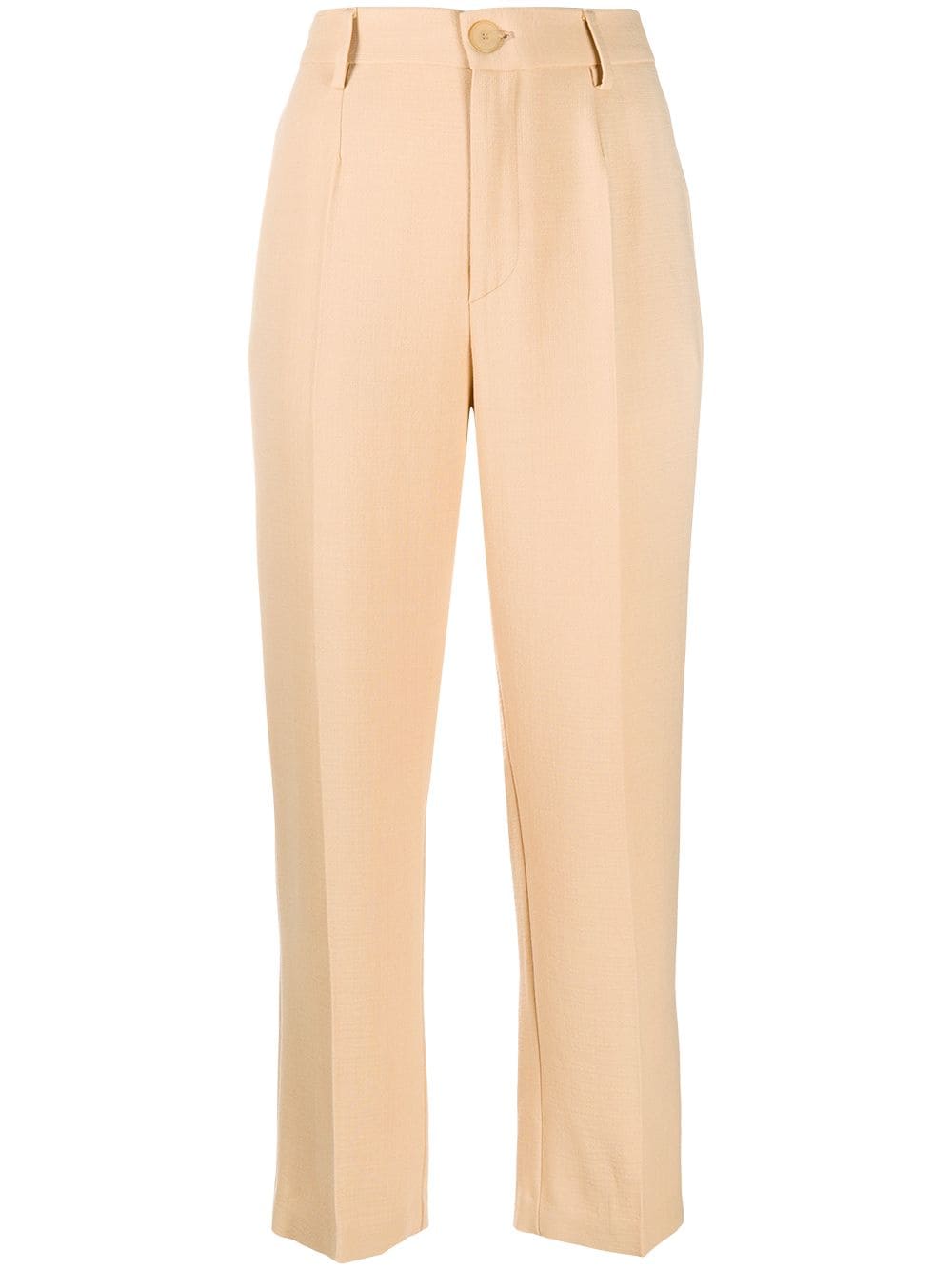 high waisted straight leg trousers