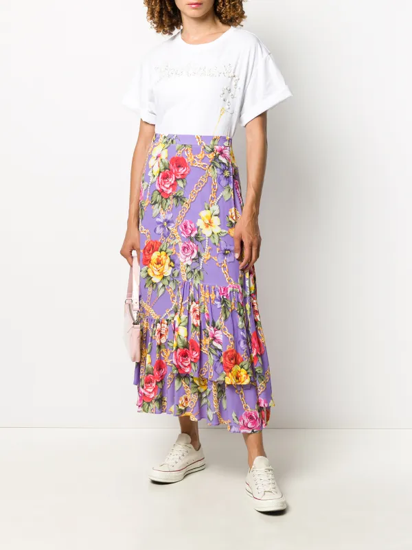 chain print maxi skirt