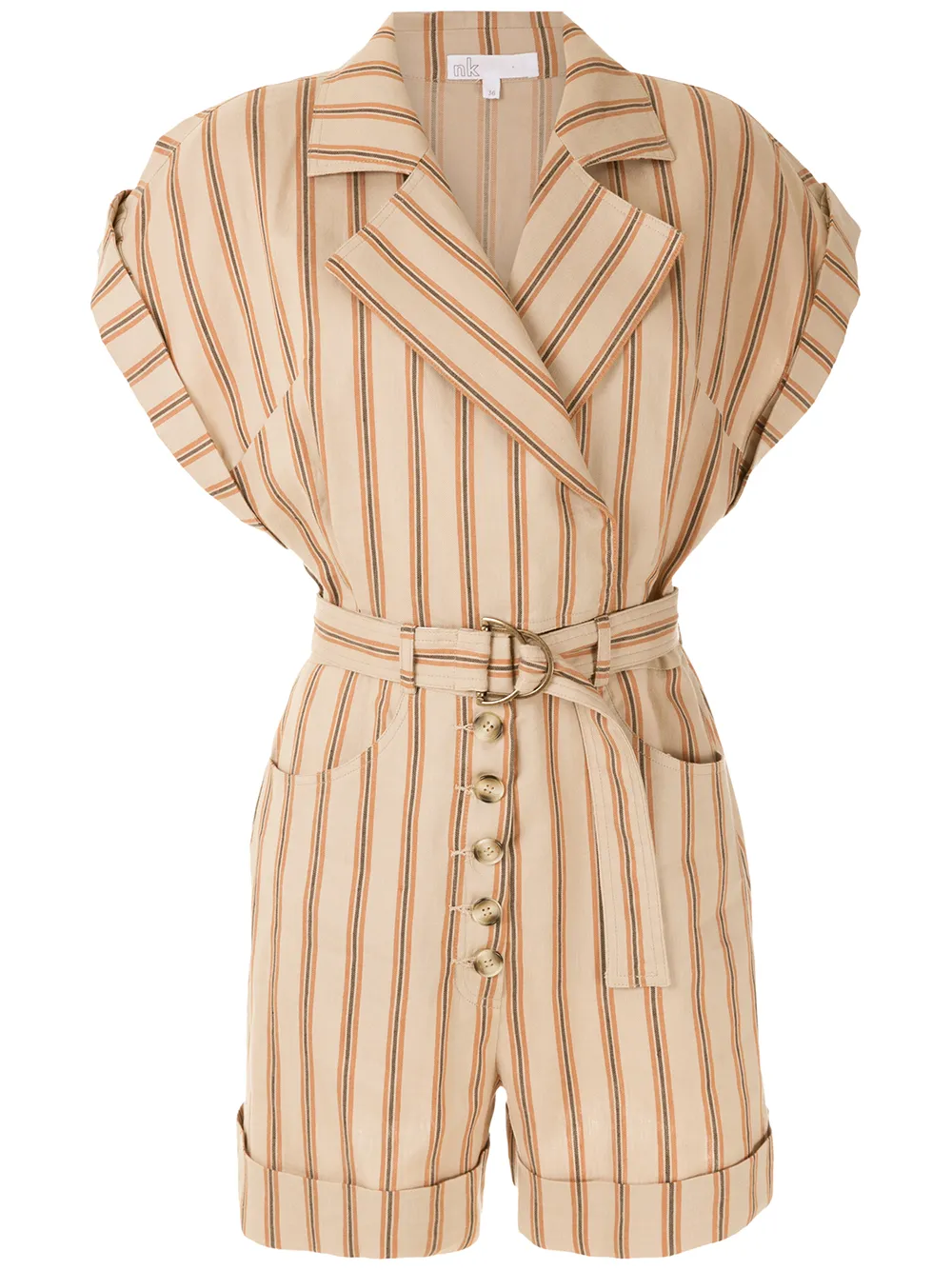 khaki linen playsuit