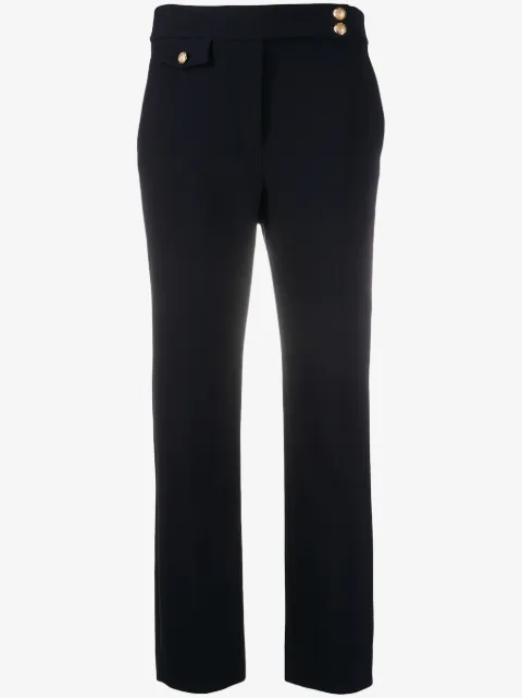 Veronica Beard Renzo embossed button detail trousers
