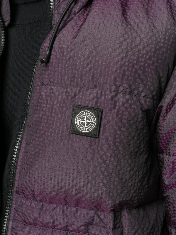 Shop Purple Stone Island Metallic Sheen Puffer Jacket With Express Delivery Farfetch