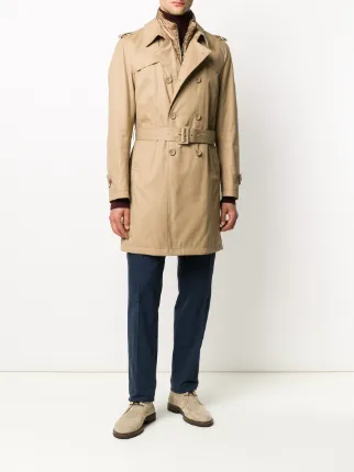 cotton double-breasted trench coat展示图