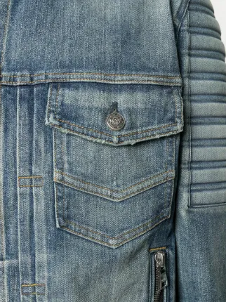 Balmain logo embossed denim jacket展示图