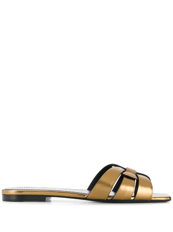 saint laurent metallic sandals