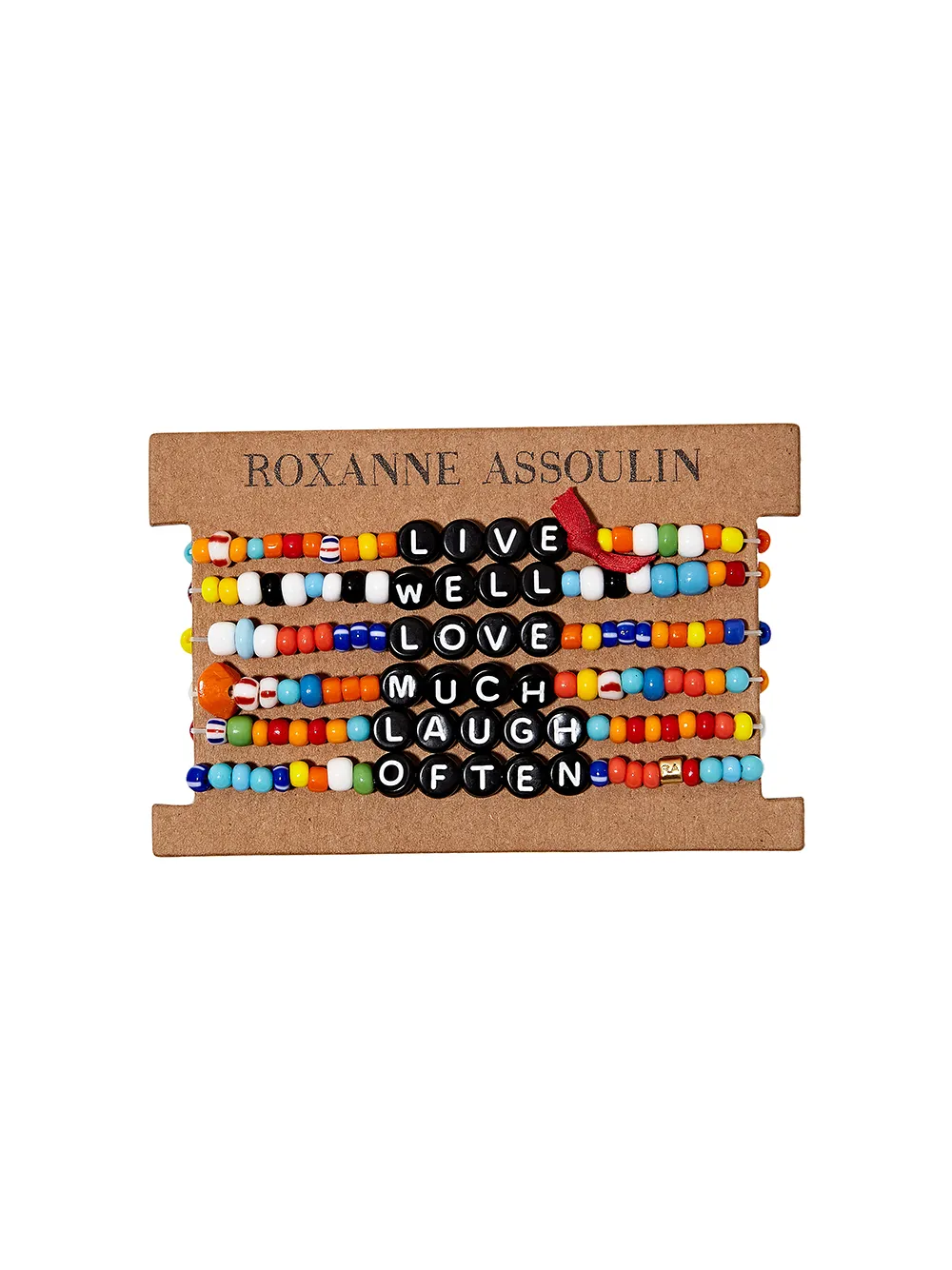 Roxanne Assoulin Live Well Love Much Laugh Often Camp Bracelets In Black