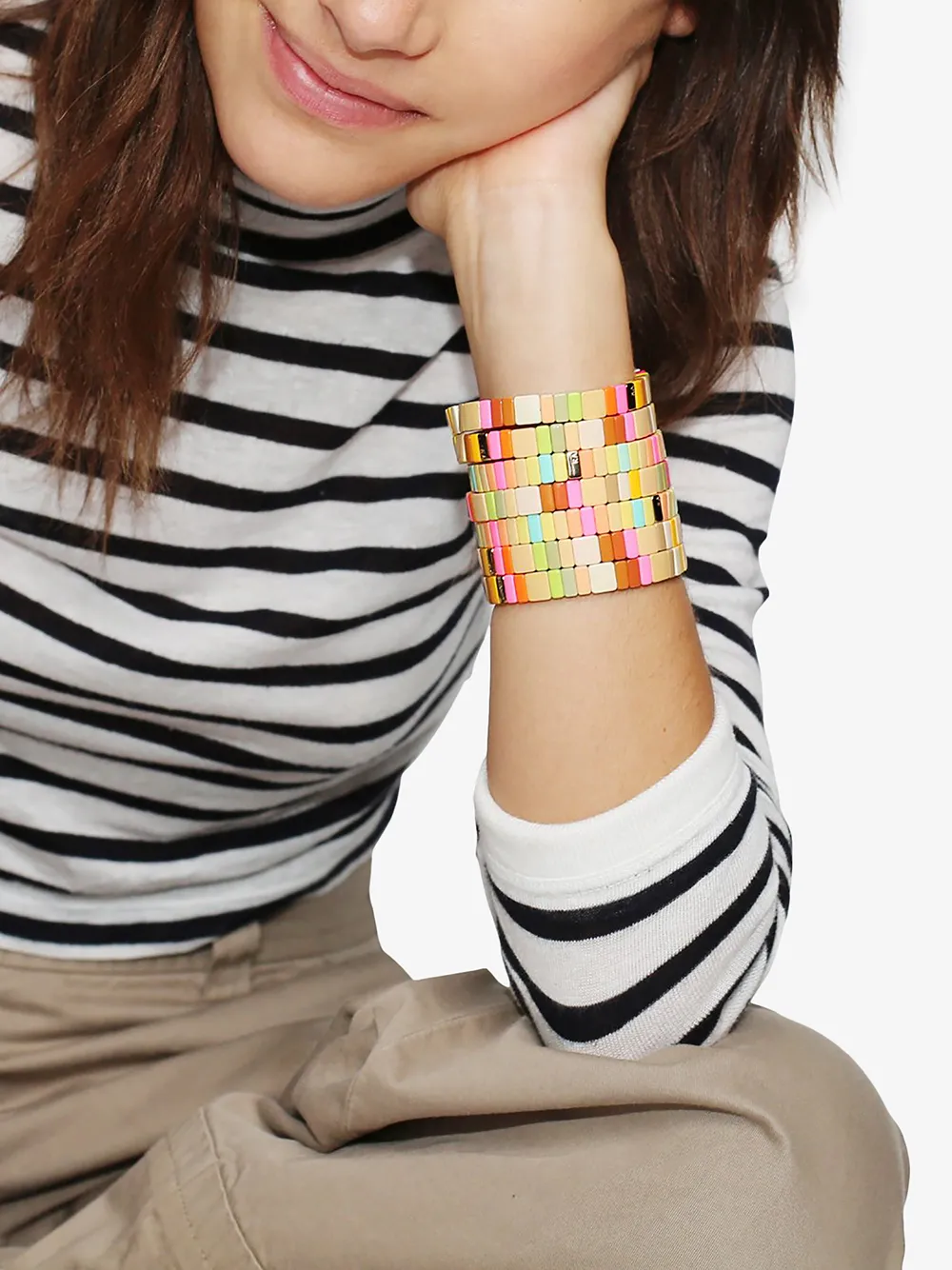 Image 2 of Roxanne Assoulin Neons and Neutrals set of three bracelets