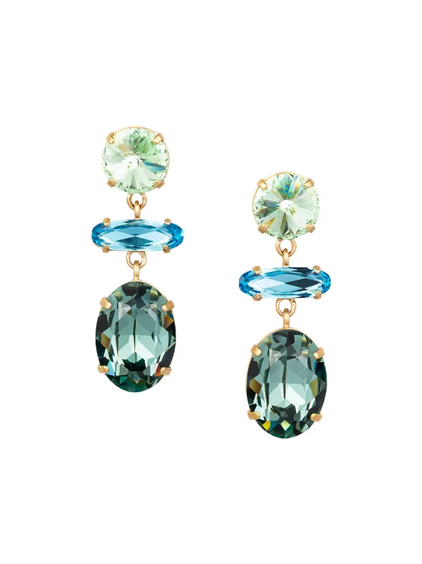 Shop Blue Roxanne Assoulin Wherever You Are Earrings With Express Delivery Farfetch Each earring is 1 3/8 square, and is encrusted with 1.5 faceted white opaque stones, as well as pink and orange rhinestones. usd