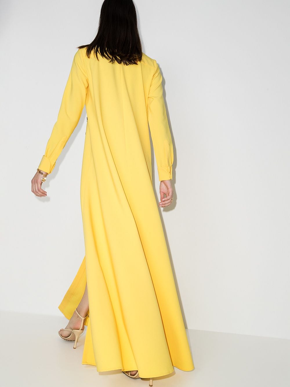 фото Carolina herrera платье-кафтан с вышивкой и высоким воротником
