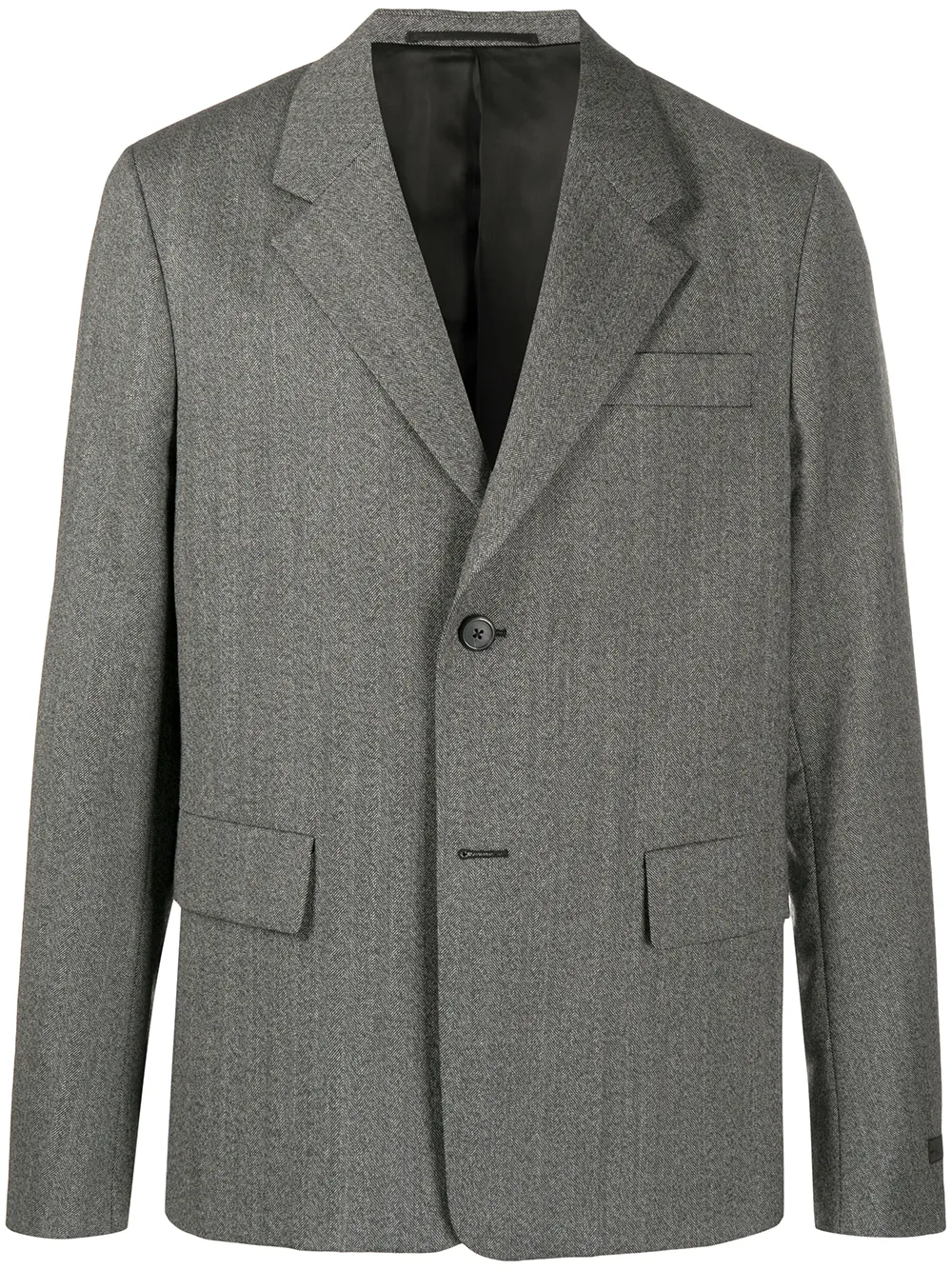 single-breasted herringbone jacket