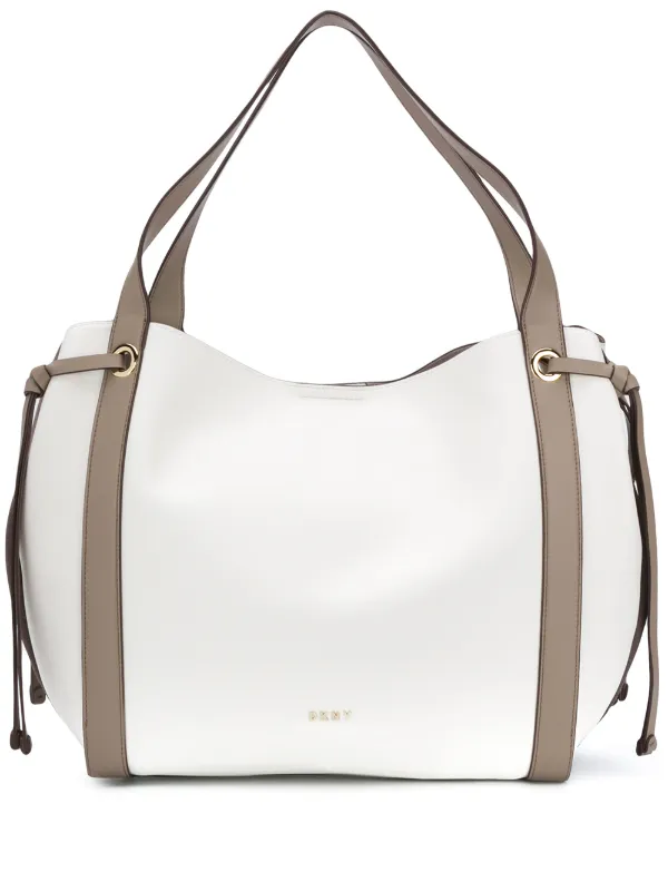 dkny black leather tote