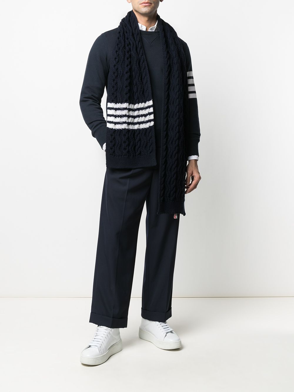 Thom Browne Wollen sjaal - Blauw