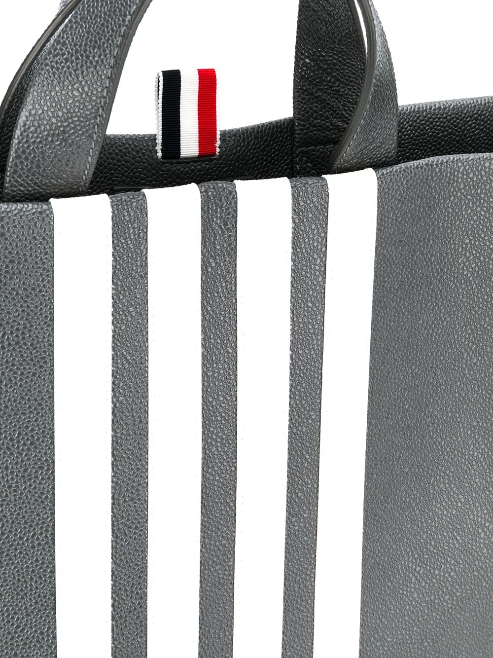 Shop Thom Browne Vertical Stripe Tote Bag In Grey