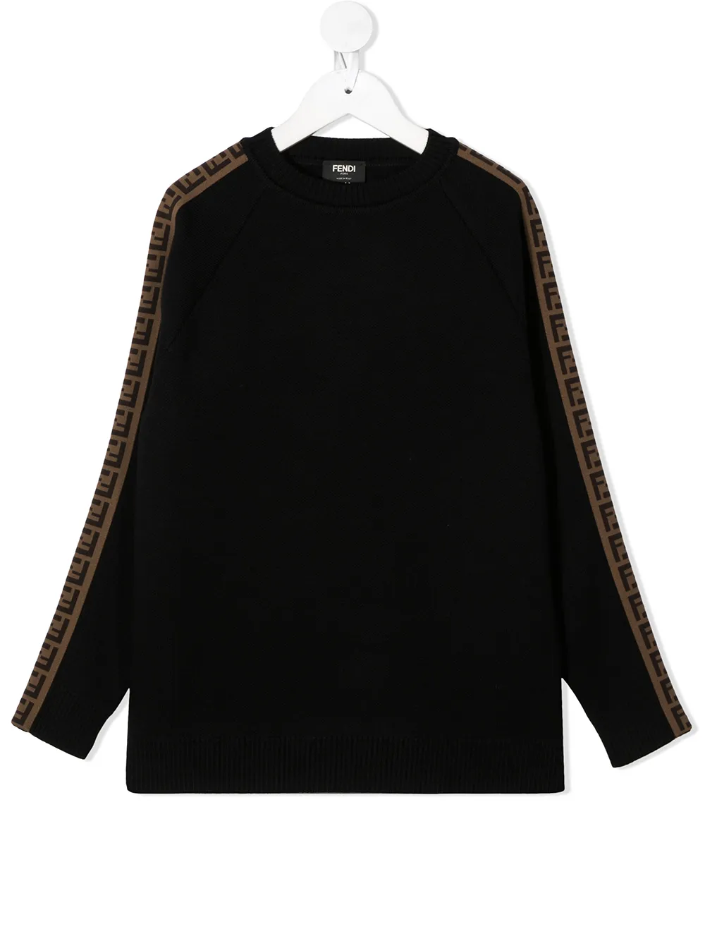 Click to view more detailed imagery on our partner's website Fendi Kids' Light Bleck Sweater With Double Ff For Boy In Black