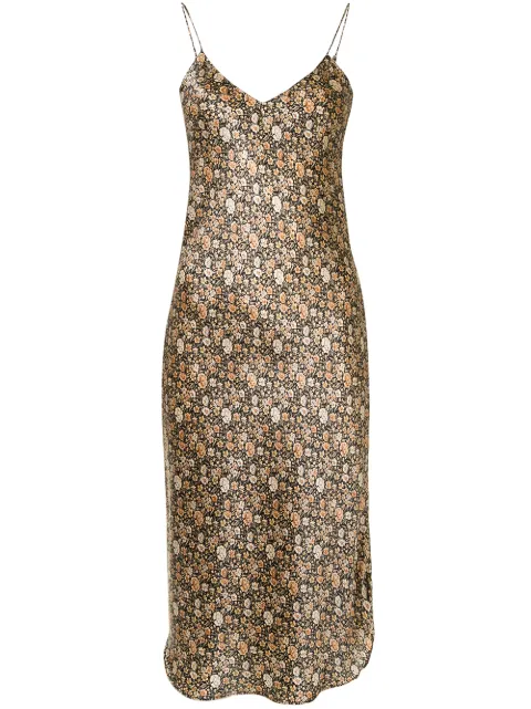 Shop Nili Lotan floral-print slip dress 