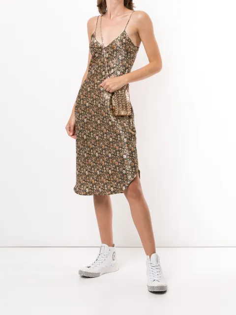 Shop Nili Lotan floral-print slip dress 