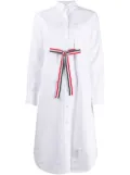 Thom Browne grosgrain belt Oxford shirt dress - White