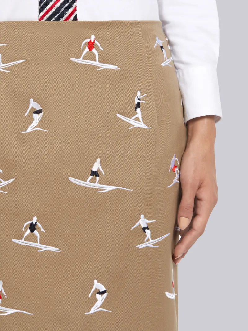 khaki knee length pencil skirt