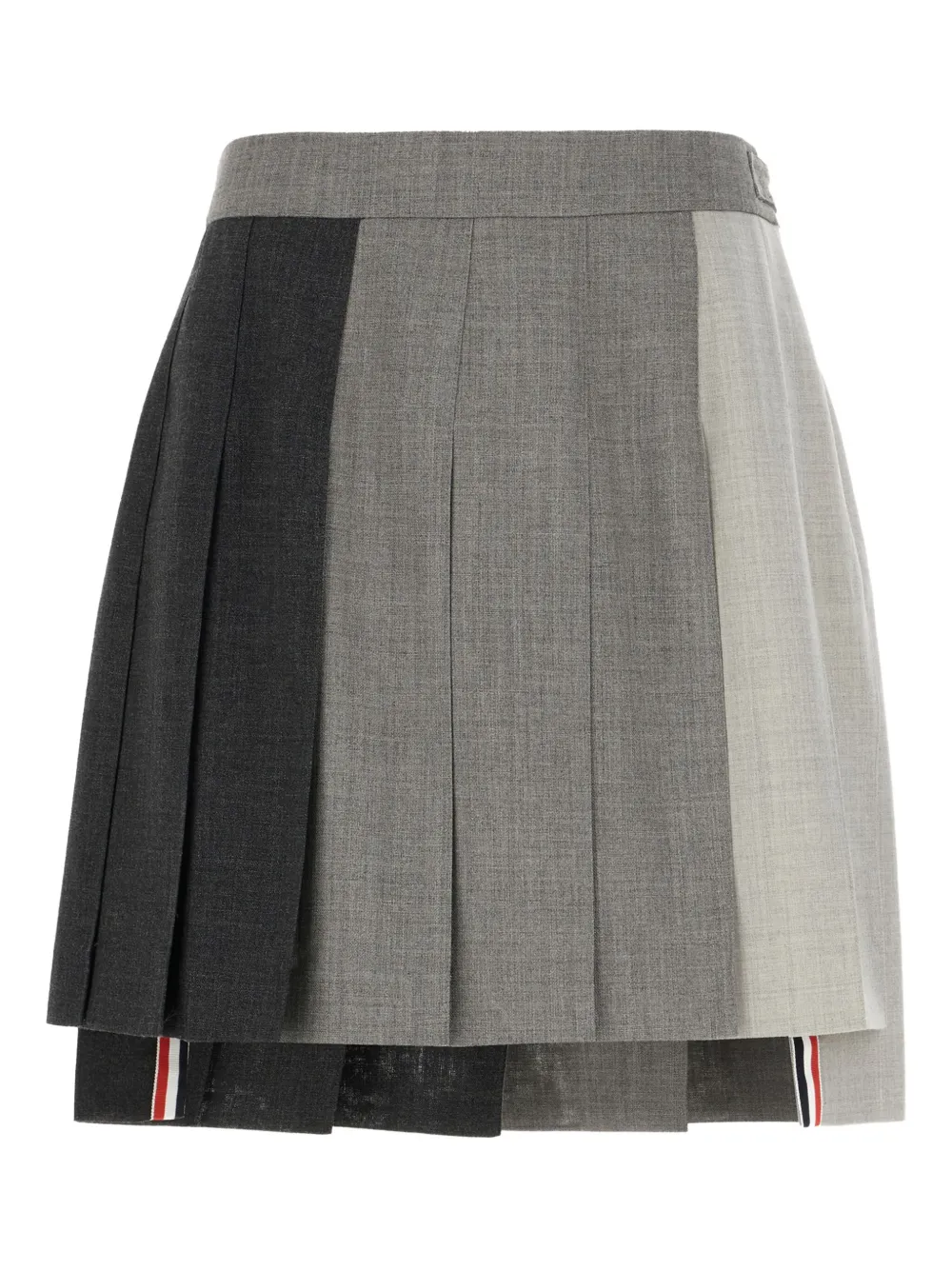 dropped back pleated mini skirt