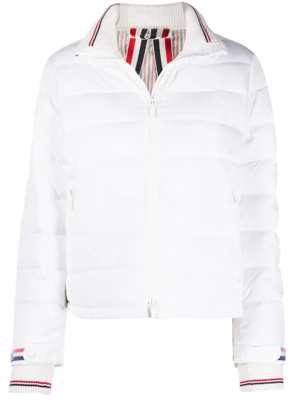 white funnel neck coat
