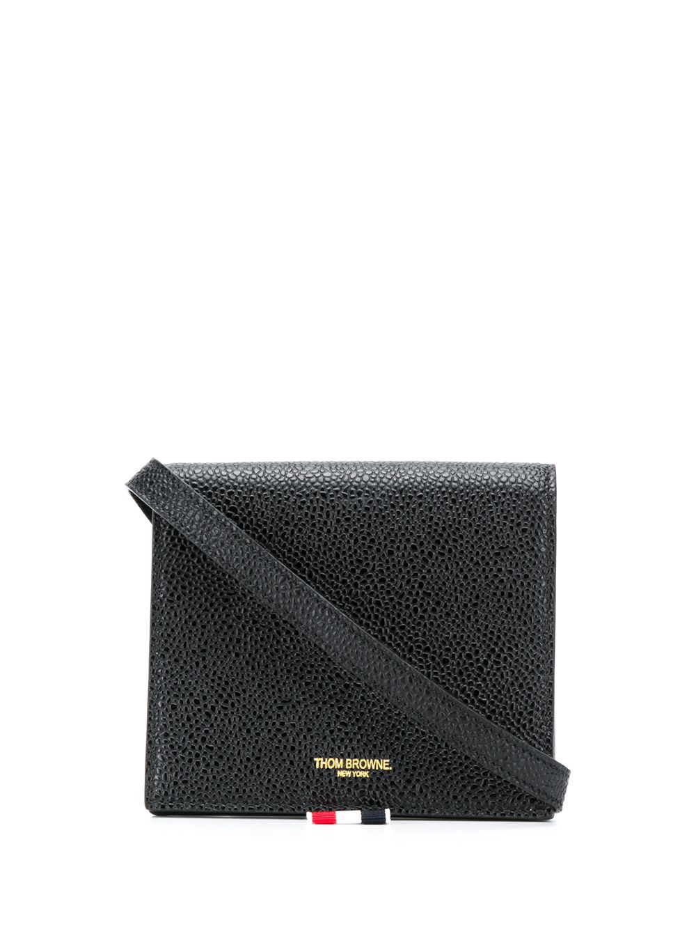 Thom Browne RWB tab crossbody wallet - Black