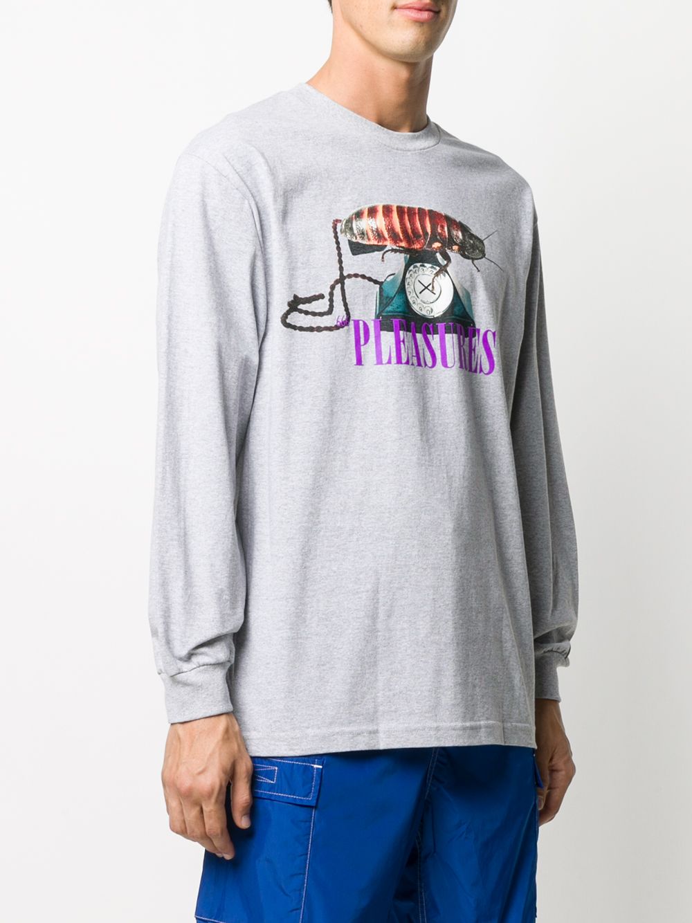 фото Pleasures logo print long-sleeved t-shirt